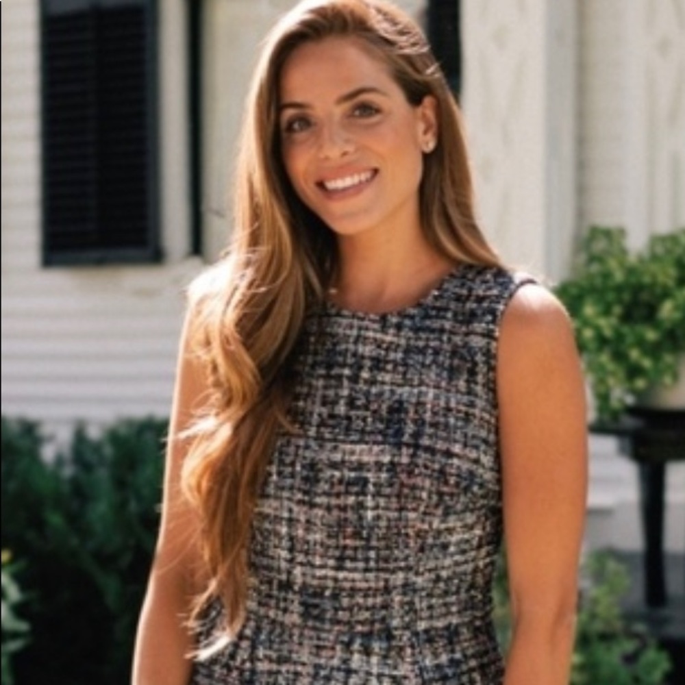 Elegant Multicolor Tweed Dress